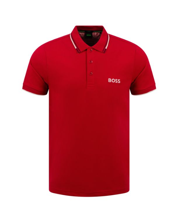 Hugo boss short sleeve paddy polo in red