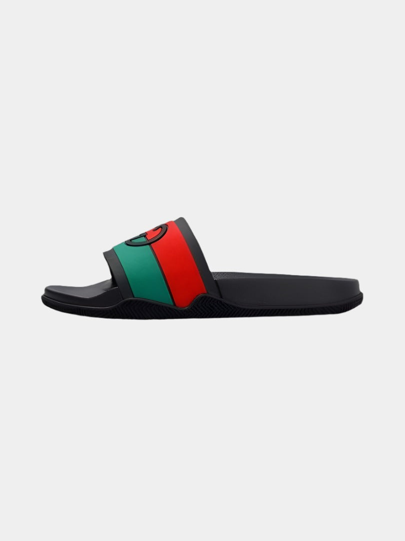 Gucci GG logo-print sandals.